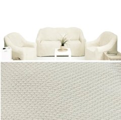 Фото Набір чохлів Італійський трикотаж для дивана та+ 2-х крісел Молочний