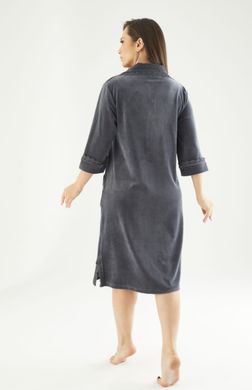 Фото Жіночий велюровий халат на блискавці Nusa 0321 Anthracite Сірий