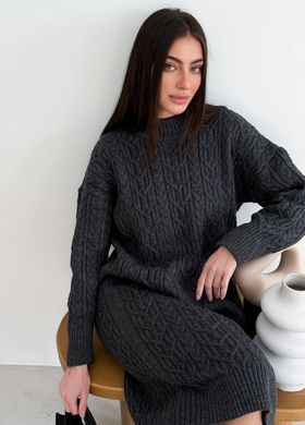 Фото В'язана сукня Оверсайз Олівія Графіт Oversize 033076