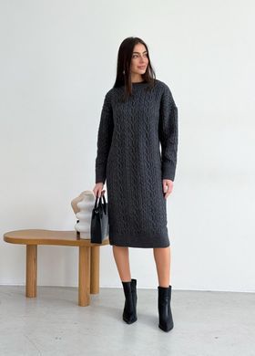 Фото В'язана сукня Оверсайз Олівія Графіт Oversize 033076