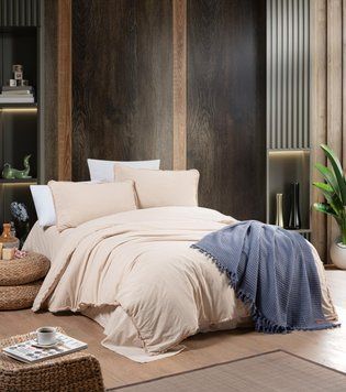 Фото Комплект постільної білизни Sikel Stonewashed Ranforse Soho Firfirli Tutun 40633