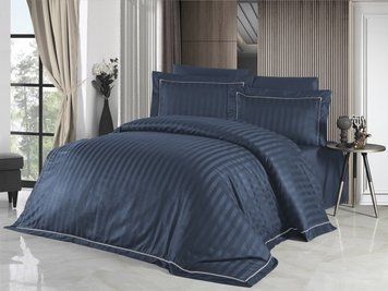 Фото Сатинова постільна білизна First Choice Deluxe Satin Dark Novel Line Denim 31566
