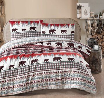 Фото Новорічний комплект постільної білизни фланель First Choice Kozy Tile m018348