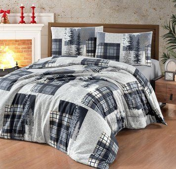 Фото Новорічний комплект постільної білизни фланель First Choice Winter Gray m018350
