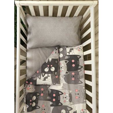 Фото Постельное белье в кроватку Руно Бязь Grey Cat простынь на резинке