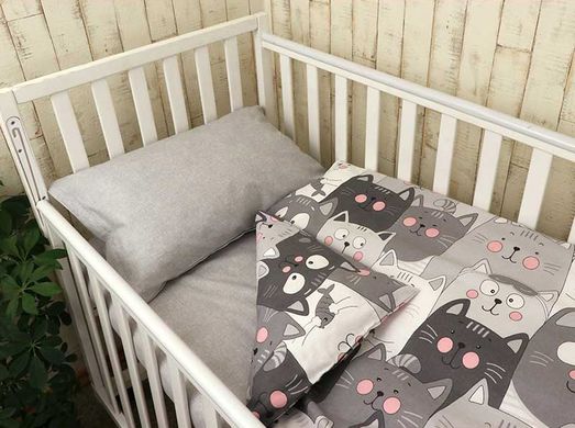 Фото Постельное белье в кроватку Руно Бязь Grey Cat простынь на резинке