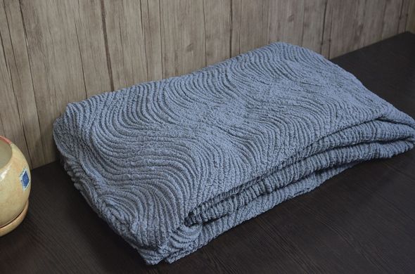 Фото Жаккардовый чехол для дивана Волна Тёмно-серый