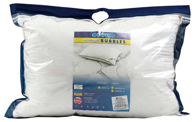 Фото Двостороння подушка середньої жорсткості Bubbles Руно Біла