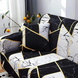 Фото №3 з 7 товару Універсальний трикотажний чохол на тримісний диван Black White Marble 017 Love You 81169