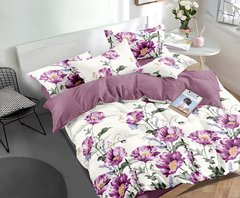 Фото Комплект постельного белья Selena Фиолетовый Мак Сатин 300186