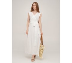 Фото Жіноча довга лляна сукня на запах SoundSleep Linen Біла