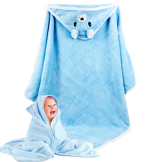 Фото Детское плюшевое полотенце с углом Home Brand Голубой