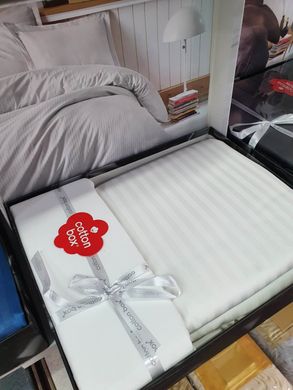 Фото Комплект постільної білизни Sateen Stripe Cotton Box White Білий