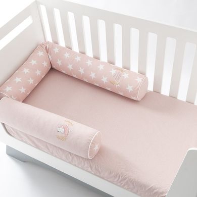 Фото Бортик Валик защитный в детскую кроватку Розовые Звезды TM Papaella
