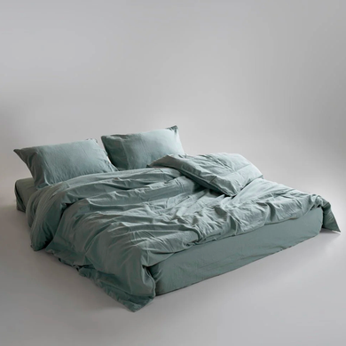 Фото Комплект постільної білизни Limasso Stonewashed Варена Бавовна Natural Green ХМ31425