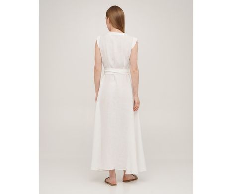 Фото Жіноча довга лляна сукня на запах SoundSleep Linen Біла