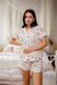 Фото №5 из 7 товара Женская муслиновая пижама Шорты и Рубашка Разноцветные Сердечки