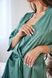 Фото №5 з 11 товару Жіночий домашній костюм Шаль Шовк Штани + Халат Зелений 906