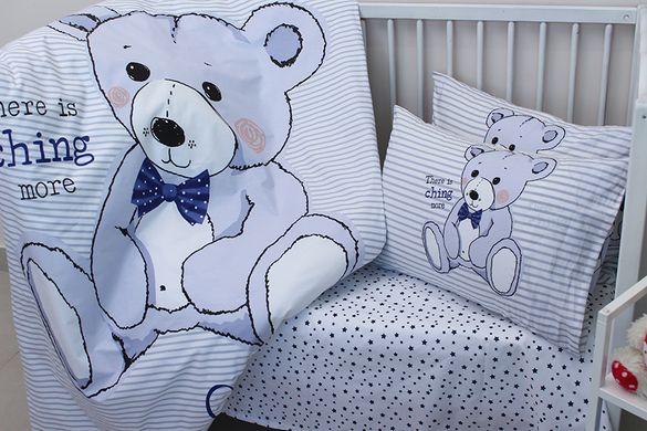 Фото Постельное белье в детскую кроватку 100% Хлопок Teddy White