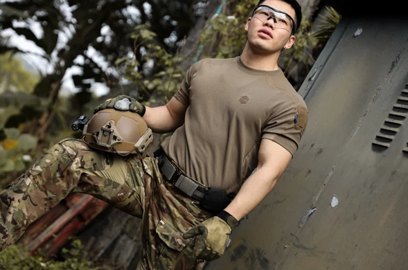 Фото Тактична чоловіча дихаюча футболка з коротким рукавом Emerson Mandrill Хакі