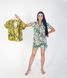Фото №2 из 4 товара Женский шёлковый набор Шорты и Рубашка Зелёные Тропики