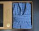 Фото №2 из 3 товара Махровый халат-кимоно в полоску Sikel 100% Хлопок Lacivert Синий