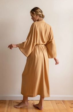 Фото Женский длинный xалат-кимоно Xлопок+Шелк Desert