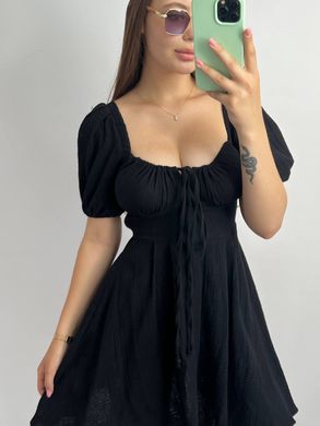 Фото Романтическое черное платье-корсет из муслина