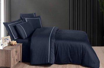 Фото Постільна білизна Pierre Navy Blue V.I.P Satin Moonlight First Choice Сатин 40255