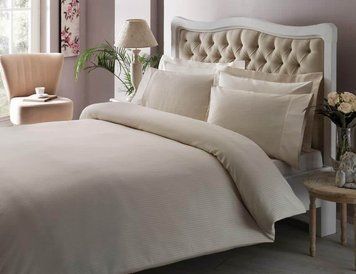 Фото Постільна білизна Сатин Страйп 100% Бавовна TAC Premium Basic Stripe Cream Кремова p-60117190