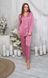 Фото №1 з 5 товару Жіночий домашній костюм Шовк Штани + Сорочка Рожевий Фріз 109