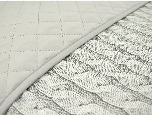 Фото Двостороннє стьобане покривало Grey Braid Руно Р360.52_Grey Braid