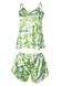 Фото №3 из 4 товара Женская сатиновая пижама Dkaren Flowers Топ + Шорты Зеленая