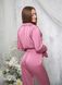 Фото №3 з 5 товару Жіночий домашній костюм Шовк Штани + Сорочка Рожевий Фріз 109