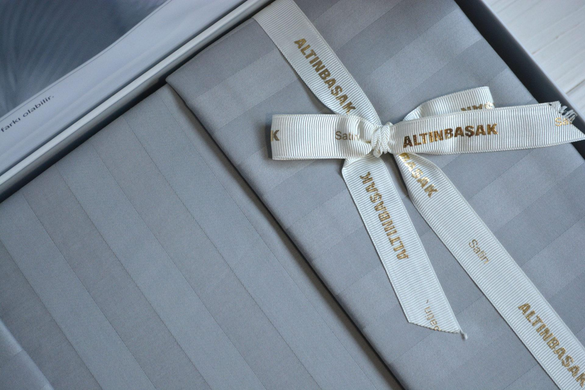 Фото Комплект постельного белья Altinbasak Sateen Stripe Gri Сатин Страйп Серый