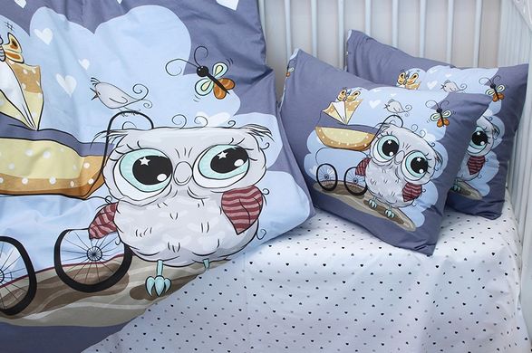 Фото Постельное белье в детскую кроватку 100% Хлопок Owl