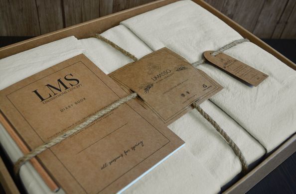 Фото Комплект постільної білизни Limasso Stonewashed Варена Бавовна Natural Krem ХМ31367