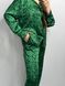 Фото №4 з 7 товару Жіночий костюм Шовк Армані Штани + Сорочка Зебра Зелена 173/24 зебра