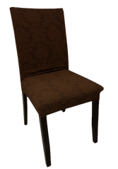 Фото Набор жаккардовых чехлов на стулья без юбки Turkey №11 Темный шоколад 6 шт
