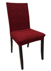 Фото Набор жаккардовых чехлов на стулья без юбки Turkey №19 Бордовый 6 шт