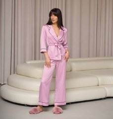 Фото Жіночий домашній костюм Шаль Шовк Армані Штани + Халат Рожевий 110/23 темно рожевий чк