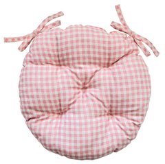 Фото Подушка круглая для стула Прованс Bella Розовая Клеточка