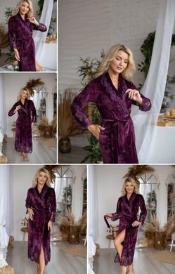 Фото Жіночий велюровий халат з мереживною обробкою Nusa 0383 Violet Фіолетовий 0383-violet