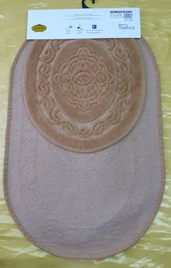 Фото Набір овальних килимків у ванну 100% Бавовна Cotton Mat Шоколадний