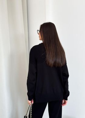 Фото Женский вязаный трикотажный костюм Katrin Брюки + Джемпер Черный
