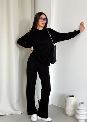 Фото Женский вязаный трикотажный костюм Katrin Брюки + Джемпер Черный