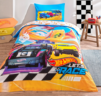 Фото Комплект постільної білизни TAC Disney DH 100% Бавовна Hot Wheels Let's Race p-60307461