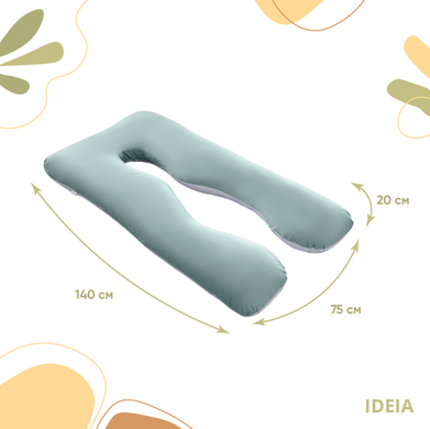 Фото Мультифункциональная подушка для беременных Ideia Comfortable U-Shaped Мятный + Белый