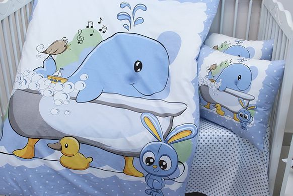 Фото Постільна білизна в дитяче ліжечко 100% Бавовна Whale