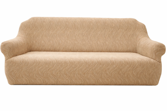 Фото Жакардовий чохол для дивану Хвиля Бежева 32169-beige